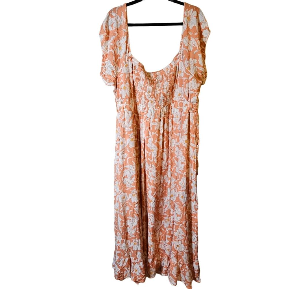 Torrid Dress Womens Size 4X Plus Size 4 Orange Floral Vacation Work Cruise - Picture 2 of 10